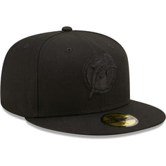 Miami Dolphins New Era Team Black on Black Alternate Logo 59FIFTY Fitted Hat