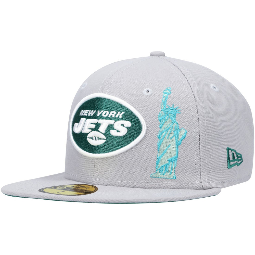 New York Jets New Era City Describe 59FIFTY Fitted Hat - Gray Hats