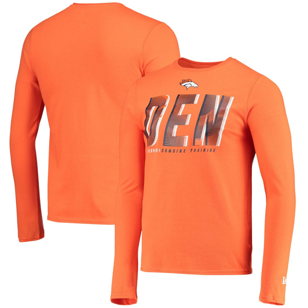Denver Broncos New Era Combine Authentic Static Abbreviation Long Sleeve T-Shirt - Orange T-shirts