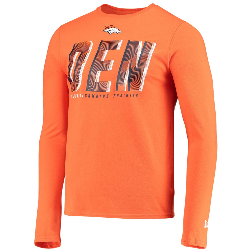 Denver Broncos New Era Combine Authentic Static Abbreviation Long Sleeve T-Shirt - Orange T-shirts