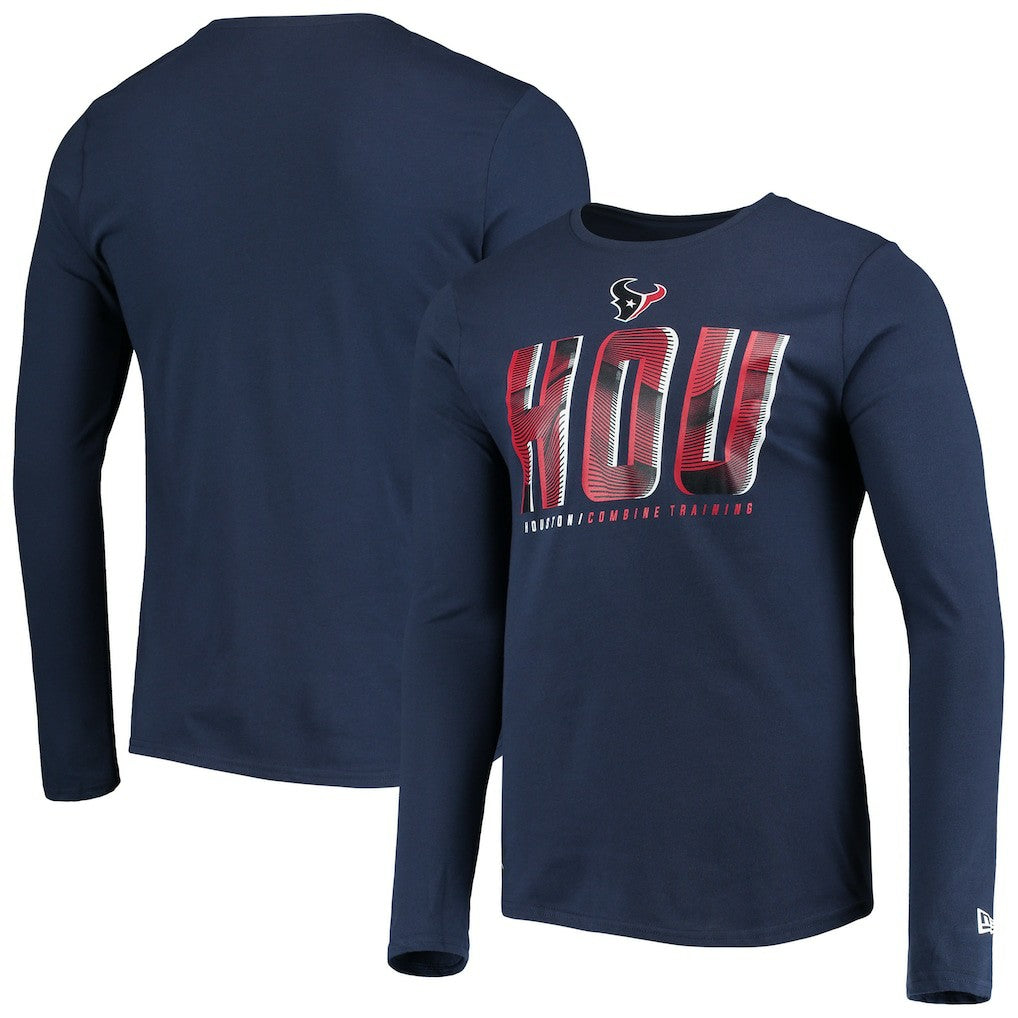 Houston Texans New Era Combine Authentic Static Abbreviation Long Sleeve T-Shirt - Navy T-shirts