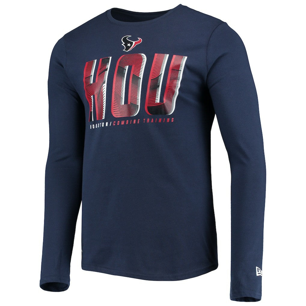 Houston Texans New Era Combine Authentic Static Abbreviation Long Sleeve T-Shirt - Navy T-shirts