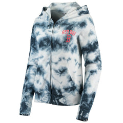 Boston Red Sox New Era Women's Tie-Dye Fleece Full-Zip Hoodie - Navy Hoodies
