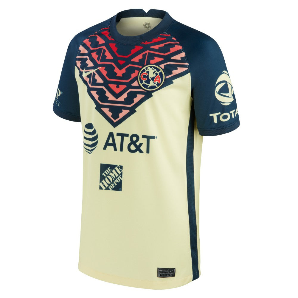 Club America Youth 2021/22 Home Breathe Stadium Replica Jersey Yellow - Nike online