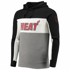 Miami Heat Junk Food Wordmark Colorblock Fleece Pullover Hoodie Black/White outlet