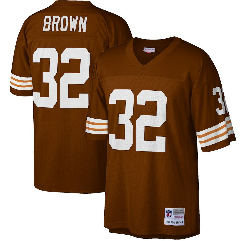 Jim Brown Cleveland Browns Big & Tall 1963 Retired Player Replica Jersey - Brown Jerseys