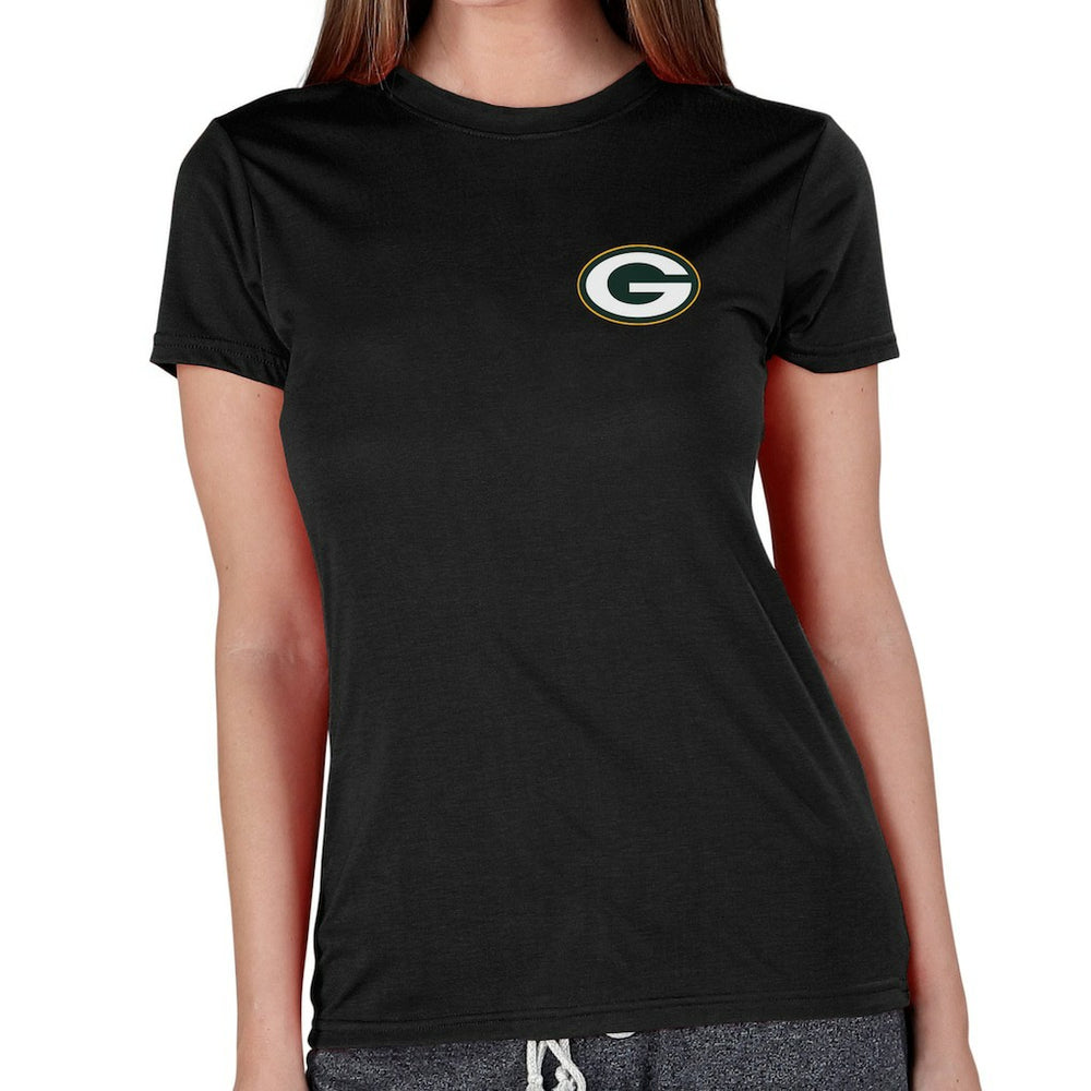 Green Bay Packers Concepts Sport Women's Marathon Knit Lounge Top - Black Tops