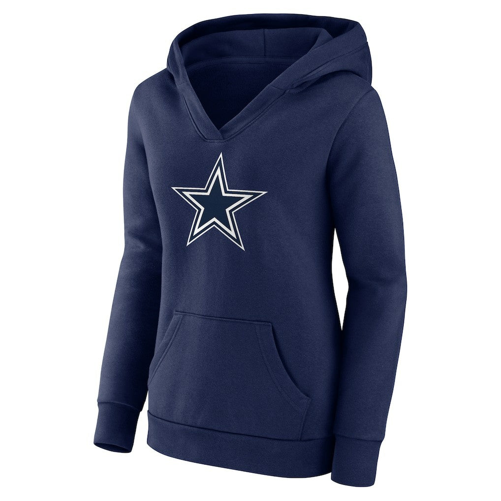 Dak Prescott Dallas Cowboys Women's Player Icon Name & Number V-Neck Pullover Hoodie - Navy Hoodies
