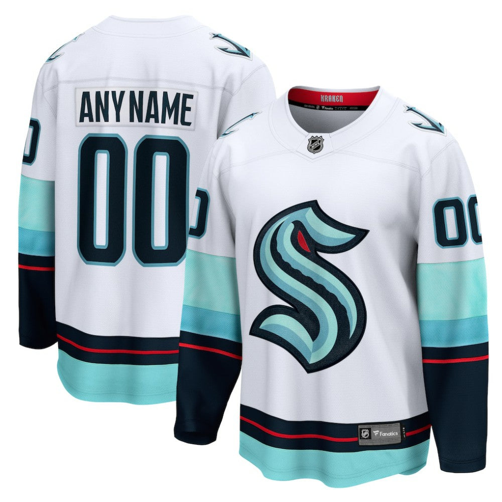 Seattle Kraken Fanatics Away Breakaway Custom Jersey - White | US 4430652