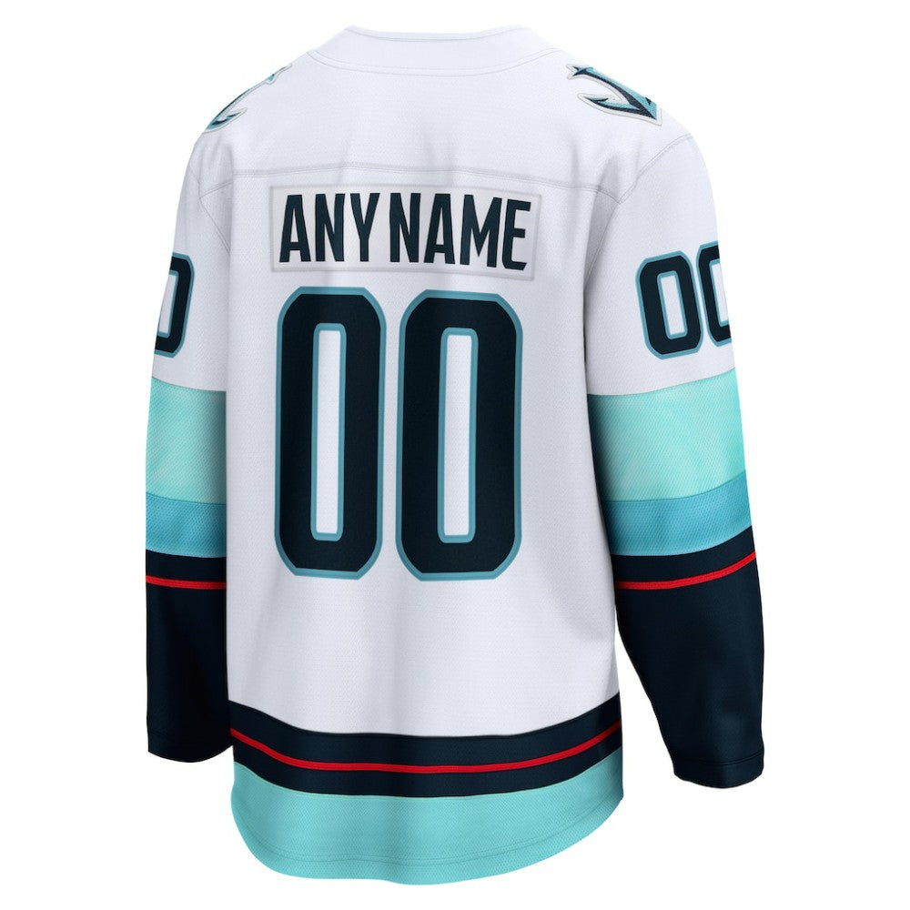 Seattle Kraken Fanatics Away Breakaway Custom Jersey - White | US 4430652