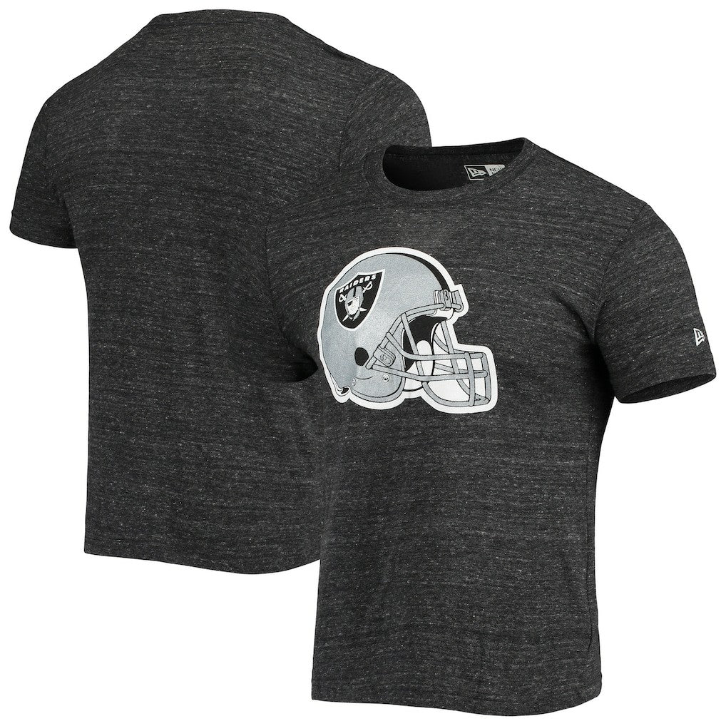 Las Vegas Raiders New Era Helmet Logo Tri-Blend T-Shirt - Black T-shirts