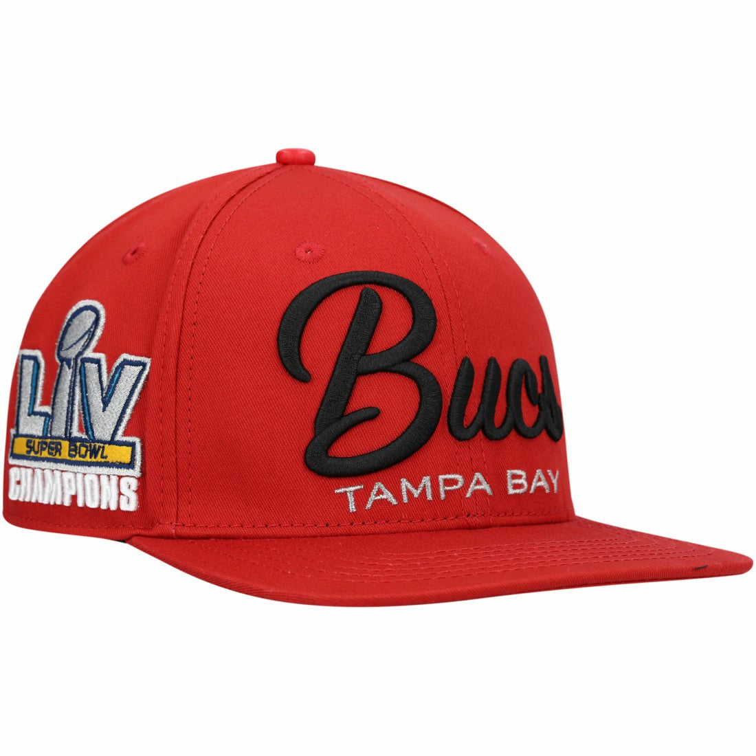 Tampa Bay Buccaneers Pro Standard LV Super Bowl Champions Script Wordmark Snapback Hat - Red Hats