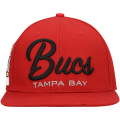 Tampa Bay Buccaneers Pro Standard LV Super Bowl Champions Script Wordmark Snapback Hat - Red Hats