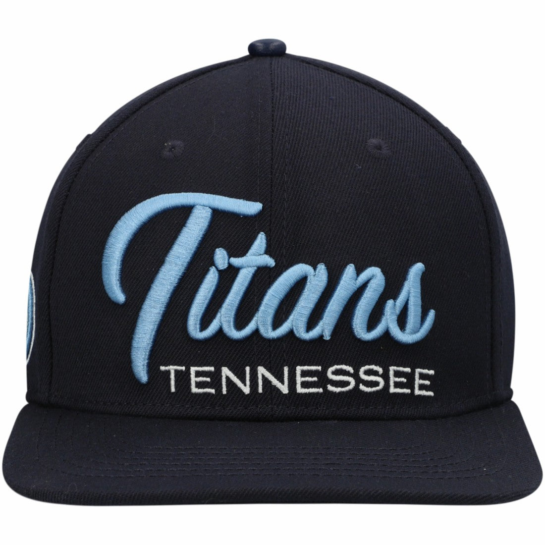 Tennessee Titans Pro Standard Script Wordmark Snapback Hat - Navy Hats