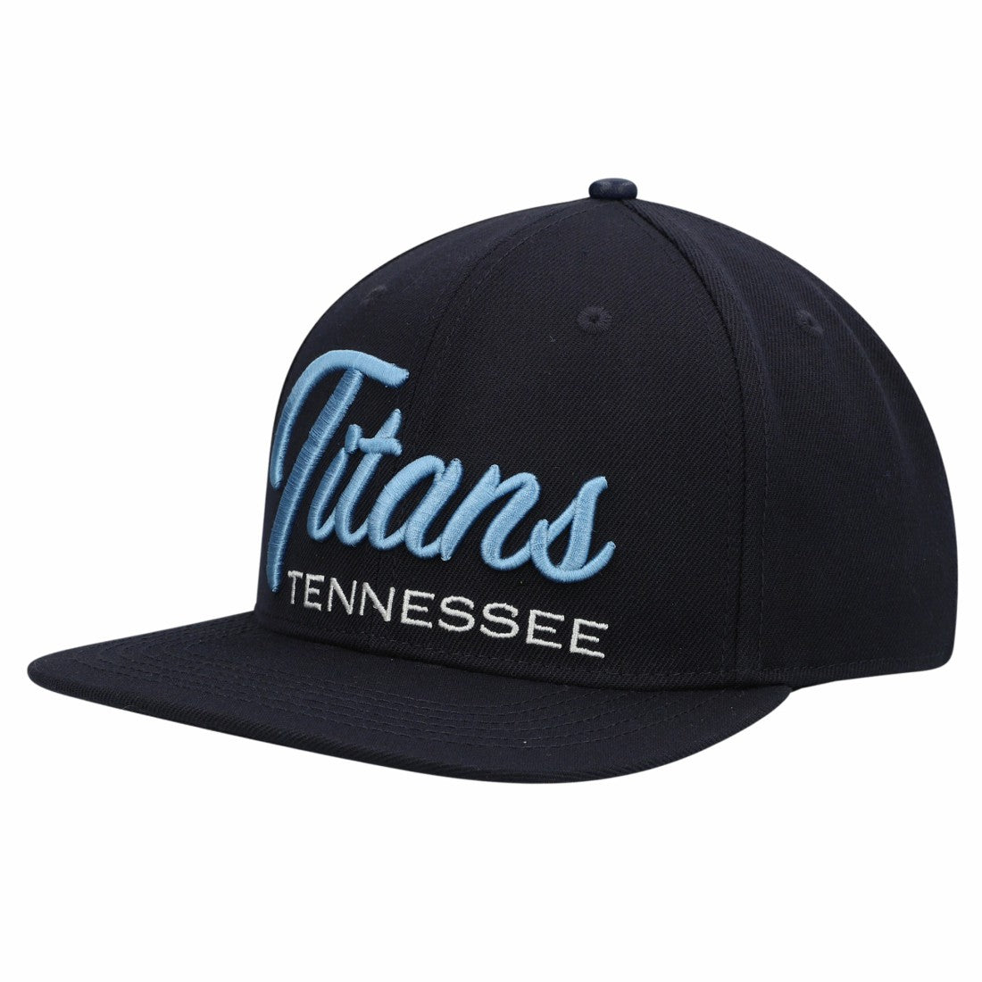 Tennessee Titans Pro Standard Script Wordmark Snapback Hat - Navy Hats