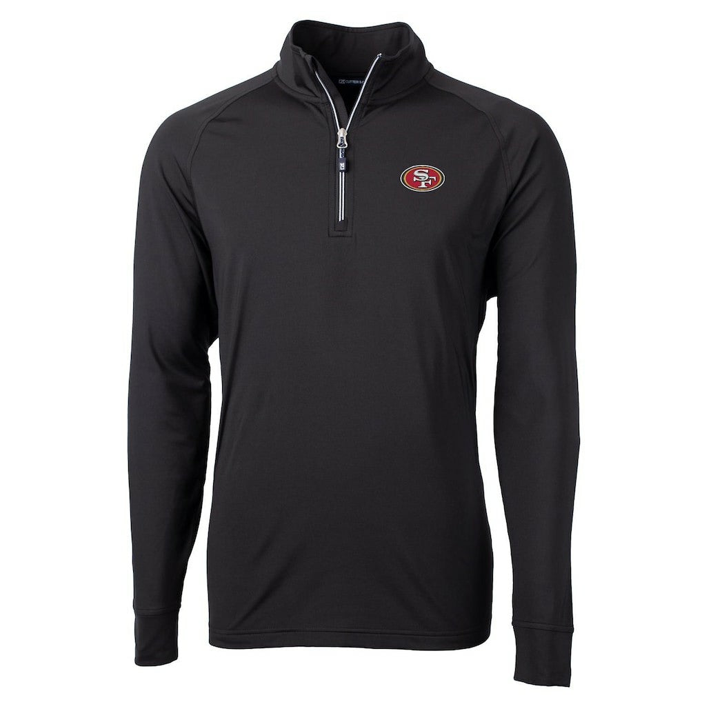 San Francisco 49ers Cutter & Buck Adapt Eco Knit Quarter-Zip Pullover Jacket - Black Pullover