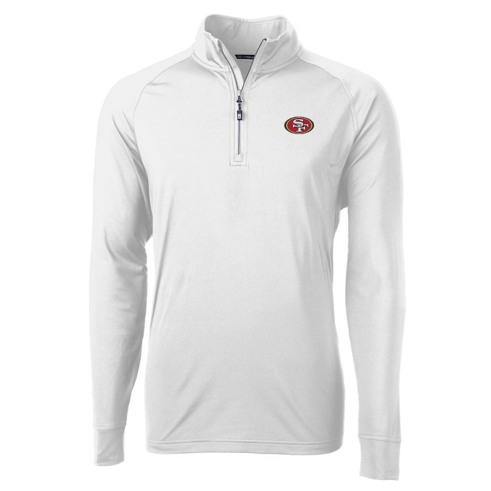 San Francisco 49ers Cutter & Buck Adapt Eco Knit Quarter-Zip Pullover Jacket - White Pullover