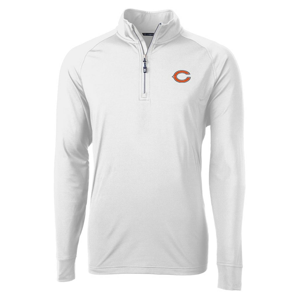 Chicago Bears Cutter & Buck Adapt Eco Knit Quarter-Zip Pullover Jacket - White Pullover