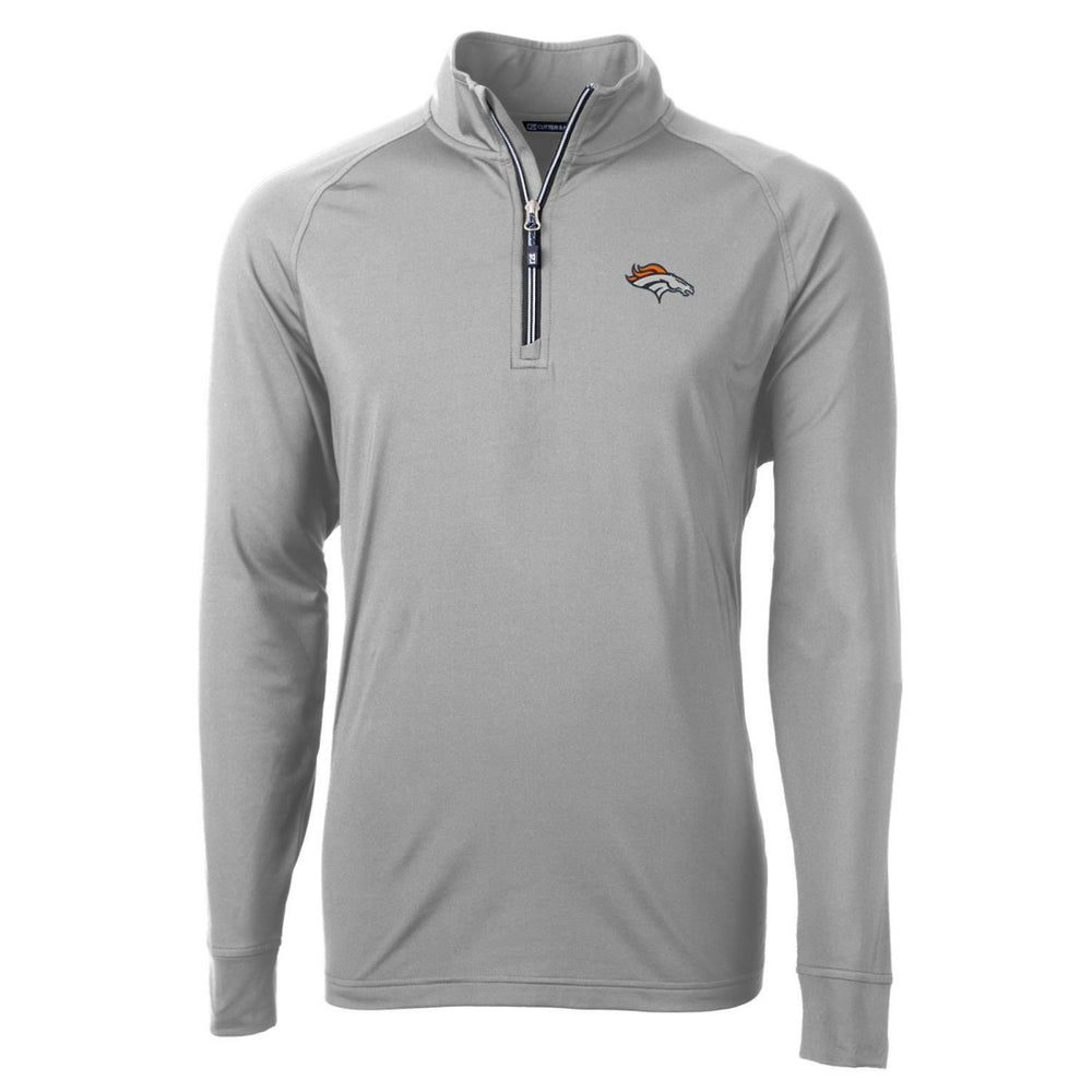 Denver Broncos Cutter & Buck Adapt Eco Knit Quarter-Zip Pullover Jacket - Gray Pullover
