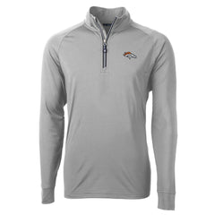 Denver Broncos Cutter & Buck Adapt Eco Knit Quarter-Zip Pullover Jacket - Gray Pullover