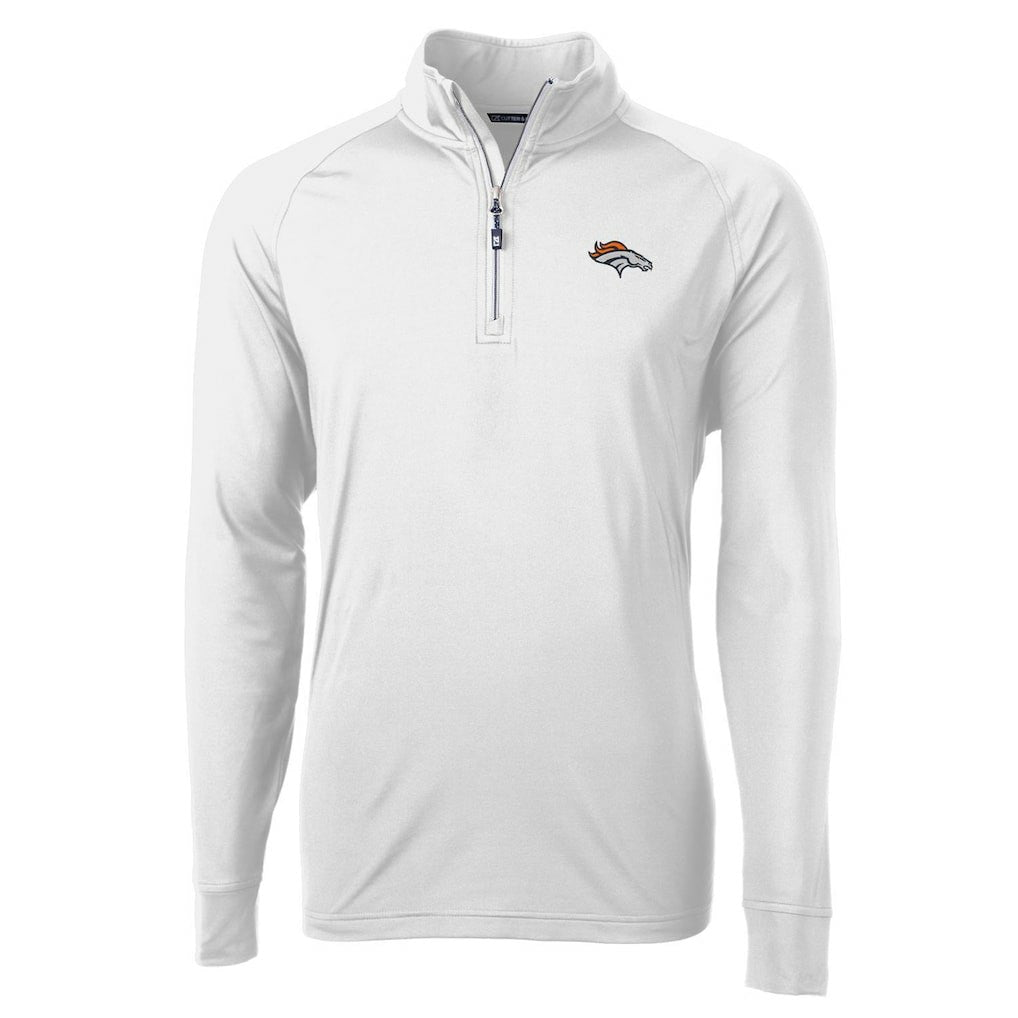 Denver Broncos Cutter & Buck Adapt Eco Knit Quarter-Zip Pullover Jacket - White Pullover
