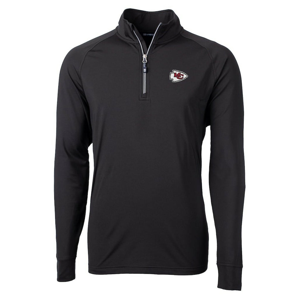 Kansas City Chiefs Cutter & Buck Adapt Eco Knit Quarter-Zip Pullover Jacket - Black Pullover