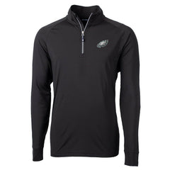 Philadelphia Eagles Cutter & Buck Adapt Eco Knit Quarter-Zip Pullover Jacket - Black Pullover