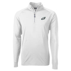 Philadelphia Eagles Cutter & Buck Adapt Eco Knit Quarter-Zip Pullover Jacket - White Pullover