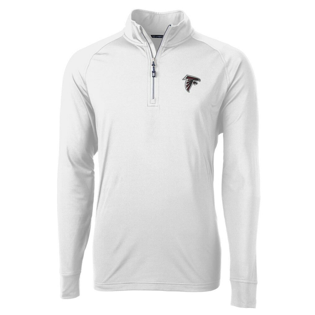 Atlanta Falcons Cutter & Buck Adapt Eco Knit Quarter-Zip Pullover Jacket - White Pullover