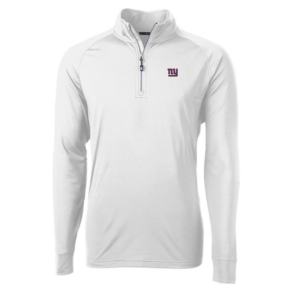New York Giants Cutter & Buck Adapt Eco Knit Quarter-Zip Pullover Jacket - White Pullover
