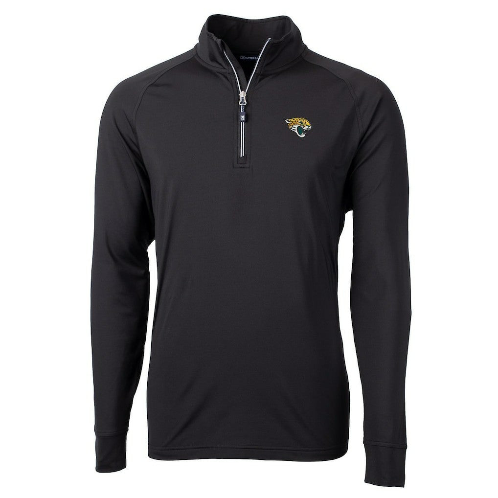 Jacksonville Jaguars Cutter & Buck Adapt Eco Knit Quarter-Zip Pullover Jacket - Black Pullover