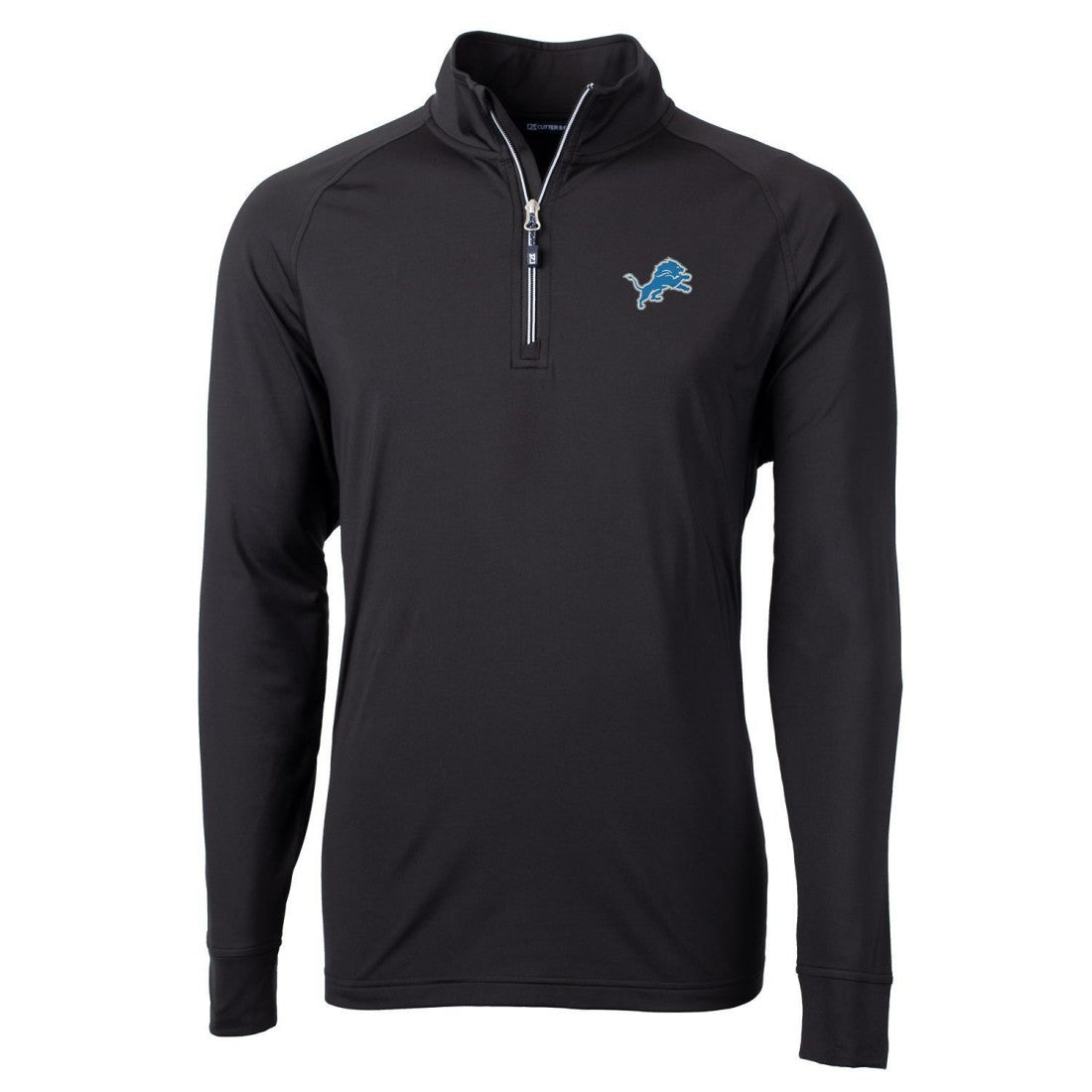 Detroit Lions Cutter & Buck Adapt Eco Knit Quarter-Zip Pullover Jacket - Black Pullover