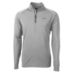 Los Angeles Chargers Cutter & Buck Adapt Eco Knit Quarter-Zip Pullover Jacket - Gray Pullover