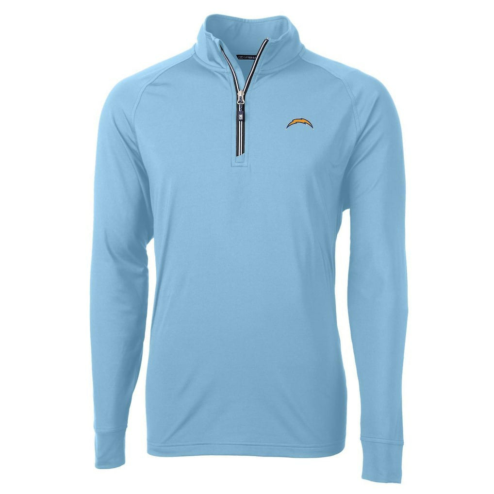 Los Angeles Chargers Cutter & Buck Adapt Eco Knit Quarter-Zip Pullover Jacket - Light Blue Pullover