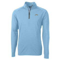 Los Angeles Chargers Cutter & Buck Adapt Eco Knit Quarter-Zip Pullover Jacket - Light Blue Pullover