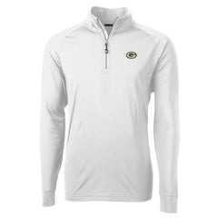 Green Bay Packers Cutter & Buck Adapt Eco Knit Quarter-Zip Pullover Jacket - White Pullover