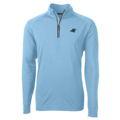 Carolina Panthers Cutter & Buck Adapt Eco Knit Quarter-Zip Pullover Jacket - Blue Pullover