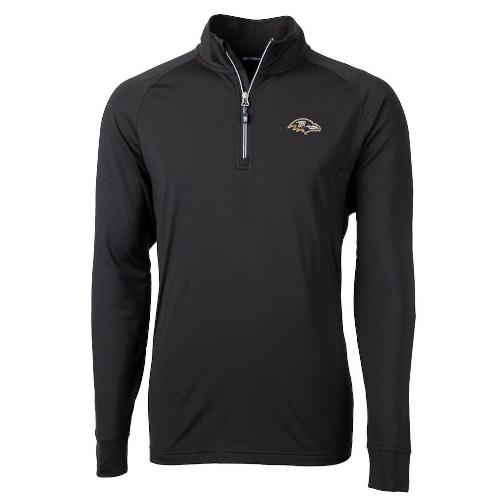 Baltimore Ravens Cutter & Buck Adapt Eco Knit Quarter-Zip Pullover Jacket - Black Pullover