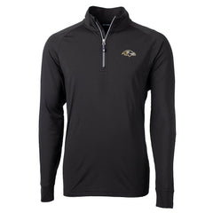 Baltimore Ravens Cutter & Buck Adapt Eco Knit Quarter-Zip Pullover Jacket - Black Pullover