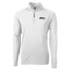 Seattle Seahawks Cutter & Buck Adapt Eco Knit Quarter-Zip Pullover Jacket - White Pullover