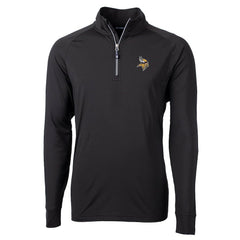 Minnesota Vikings Cutter & Buck Adapt Eco Knit Quarter-Zip Pullover Jacket - Black Pullover