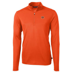 Cincinnati Bengals Cutter & Buck Virtue Eco Pique Recycled Quarter-Zip Pullover Jacket - Orange Pullover