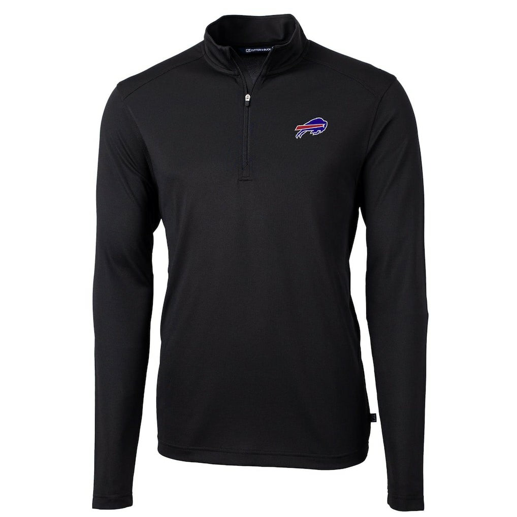 Buffalo Bills Cutter & Buck Virtue Eco Pique Recycled Quarter-Zip Pullover Jacket - Black Pullover
