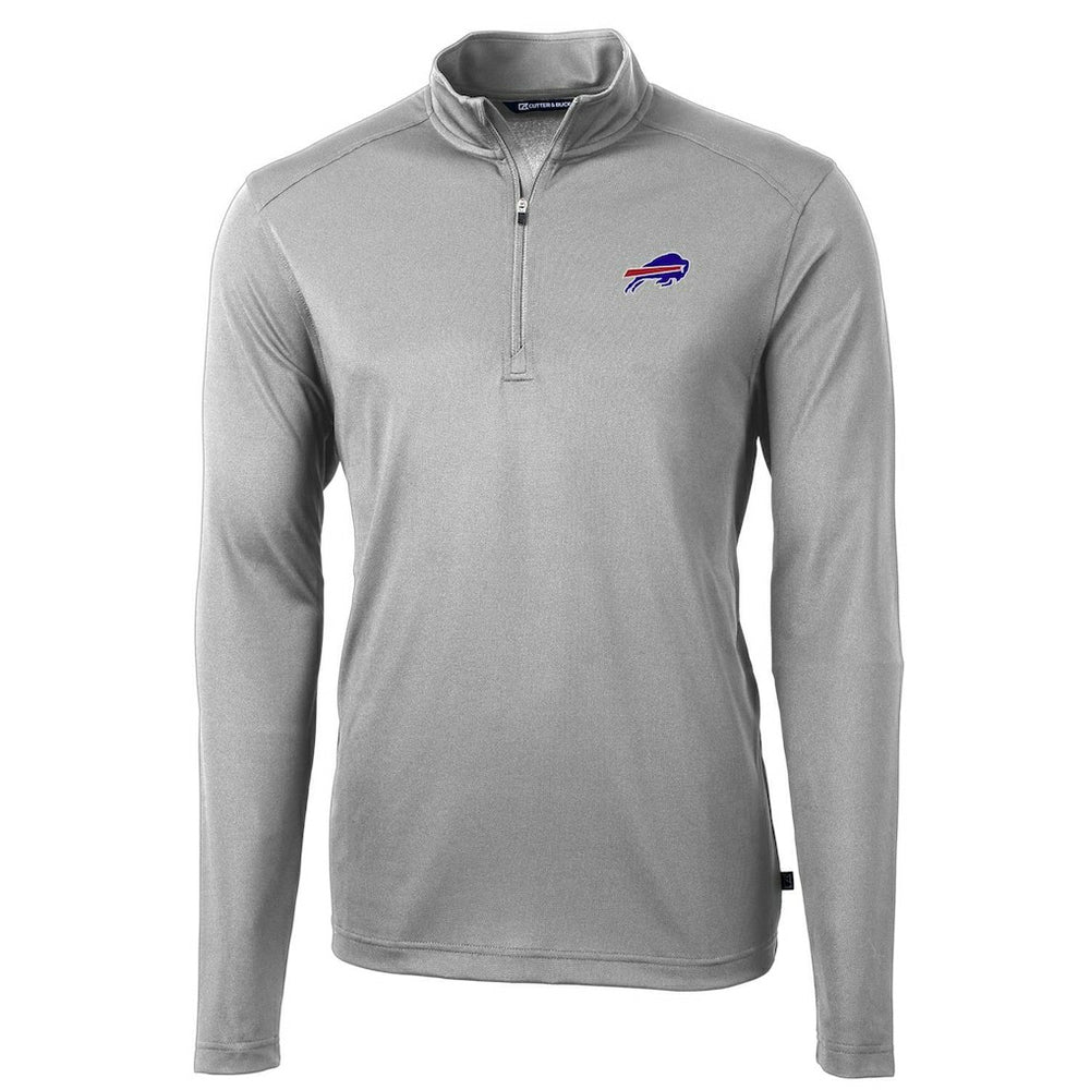 Buffalo Bills Cutter & Buck Virtue Eco Pique Recycled Quarter-Zip Pullover Jacket - Gray Pullover
