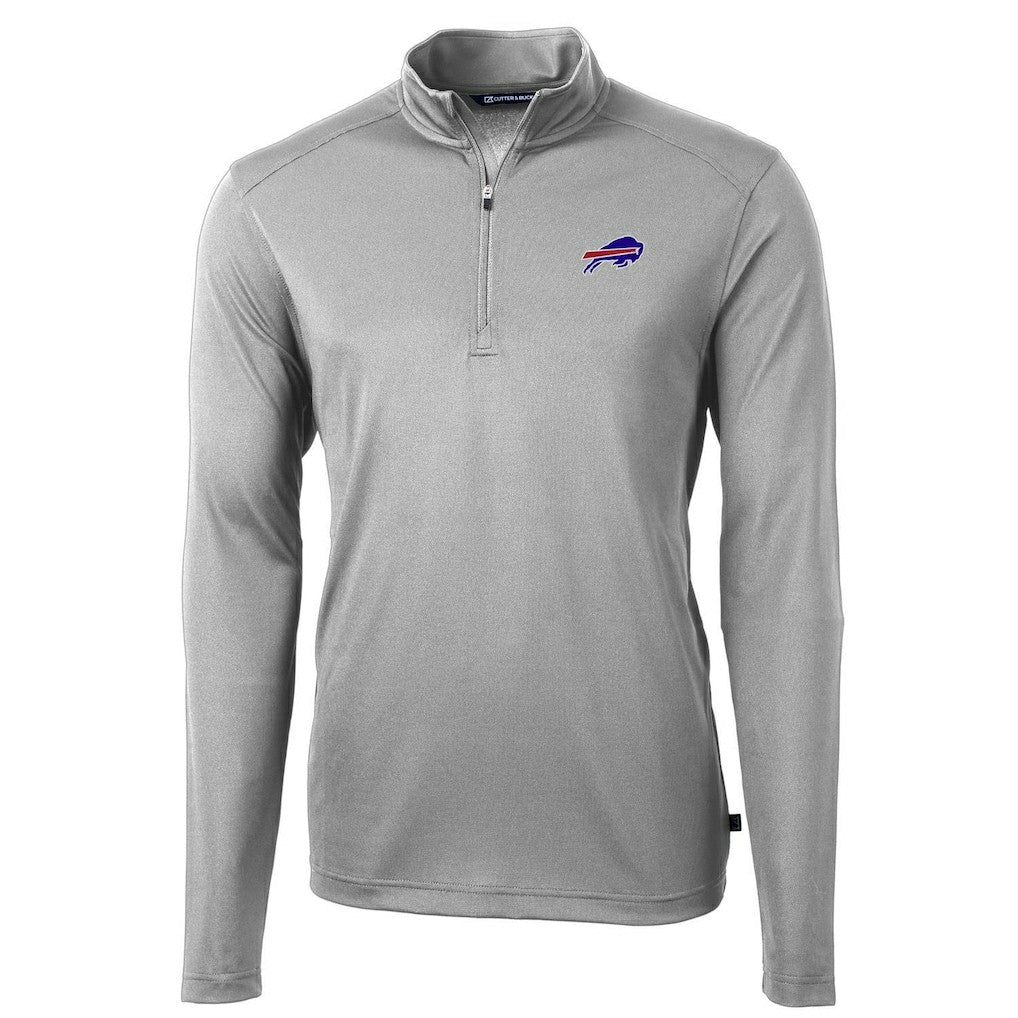 Buffalo Bills Cutter & Buck Virtue Eco Pique Recycled Quarter-Zip Pullover Jacket - Gray Pullover