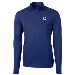 Indianapolis Colts Cutter & Buck Virtue Eco Pique Recycled Quarter-Zip Pullover Jacket - Royal Pullover