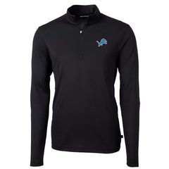 Detroit Lions Cutter & Buck Virtue Eco Pique Recycled Quarter-Zip Pullover Jacket - Black Pullover