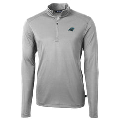 Carolina Panthers Cutter & Buck Virtue Eco Pique Recycled Quarter-Zip Pullover Jacket - Gray Pullover