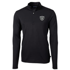 Las Vegas Raiders Cutter & Buck Virtue Eco Pique Recycled Quarter-Zip Pullover Jacket - Black Pullover