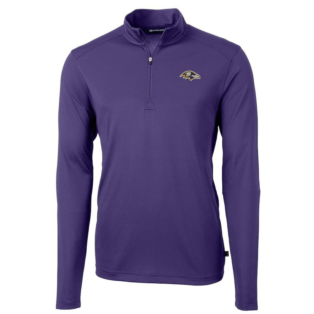 Baltimore Ravens Cutter & Buck Virtue Eco Pique Recycled Quarter-Zip Pullover Jacket - Purple Pullover